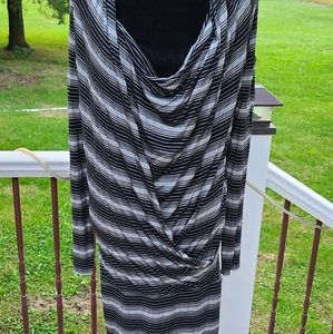 Black&gray&silver stripes dress Size M /L